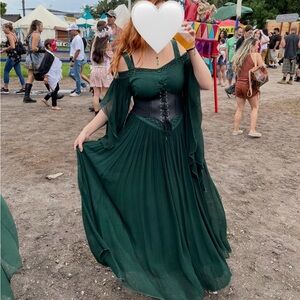 HolyClothing Celtic Fairytale Dress – Green Jade, L | Renaissance / Costume